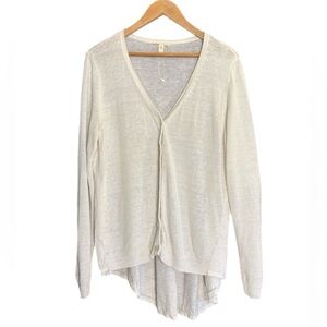 Eileen Fisher 100% linen cardigan w/ longer back